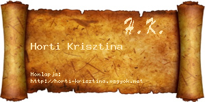 Horti Krisztina névjegykártya